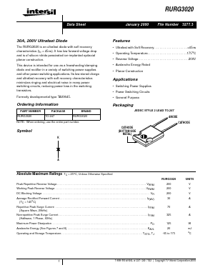 RURG3020 Datasheet PDF Intersil