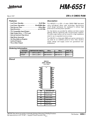 HM3-6551-9 Datasheet PDF Intersil