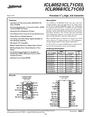 ICL8052/ICL71C03 Datasheet PDF Intersil