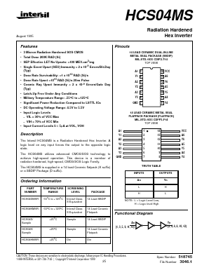 HCS04DMSR Datasheet PDF Intersil