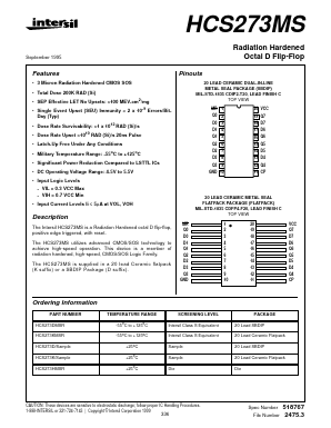 HCS273HMSR Datasheet PDF Intersil