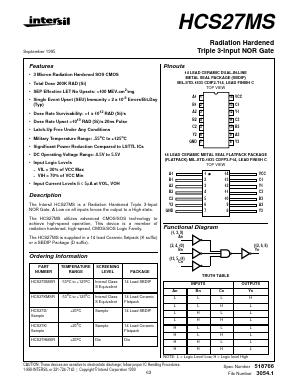 HCS27MS Datasheet PDF Intersil