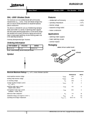 RURG50120 Datasheet PDF Intersil