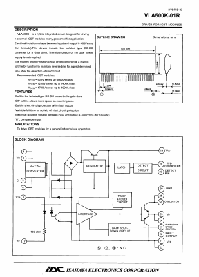 VLA500K-01R Datasheet PDF Isahaya Electronics