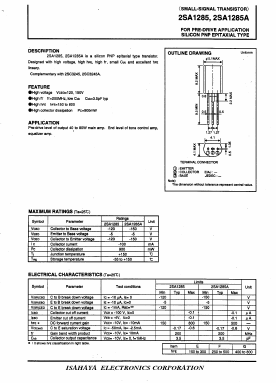 A1285 Datasheet PDF Isahaya Electronics