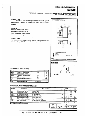 C4258 Datasheet PDF Isahaya Electronics