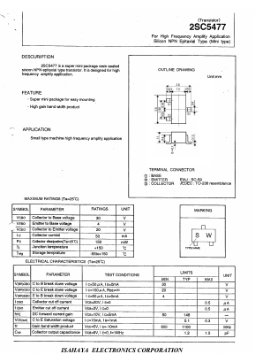 2SC5477 Datasheet PDF Isahaya Electronics