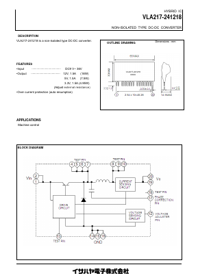 VLA217-241218 Datasheet PDF Isahaya Electronics
