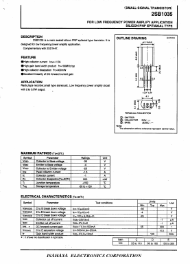 2SB1035 Datasheet PDF Isahaya Electronics