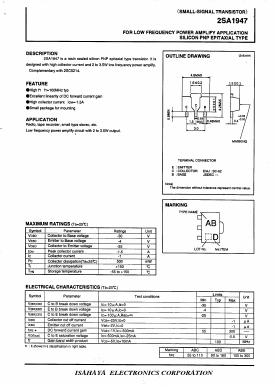 A1947 Datasheet PDF Isahaya Electronics