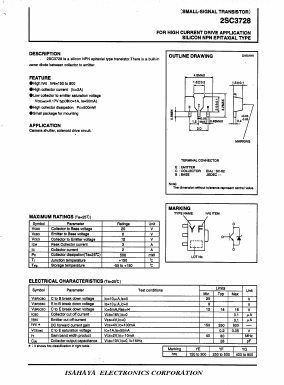 2SC3728 Datasheet PDF Isahaya Electronics