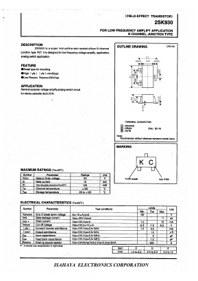 2SK930 Datasheet PDF Isahaya Electronics