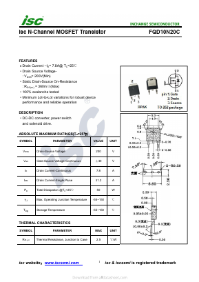 FQD10N20C Datasheet PDF Inchange Semiconductor