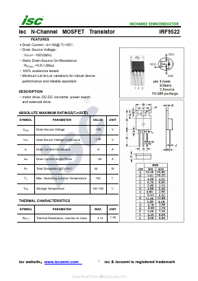 IRF9522 Datasheet PDF Inchange Semiconductor