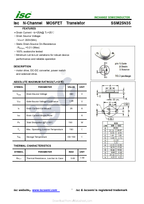 SSM25N35 Datasheet PDF Inchange Semiconductor