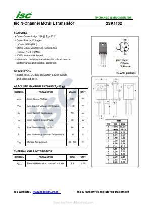 K1102 Datasheet PDF Inchange Semiconductor