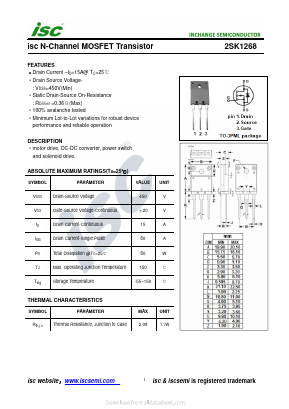 K1268 Datasheet PDF Inchange Semiconductor