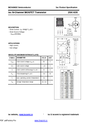 2SK1635 Datasheet PDF Inchange Semiconductor