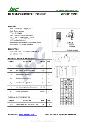 K3451-01MR Datasheet PDF Inchange Semiconductor
