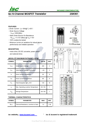 2SK901 Datasheet PDF Inchange Semiconductor