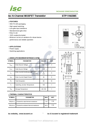 STP11N65M5 Datasheet PDF Inchange Semiconductor