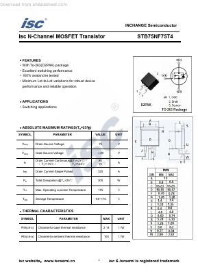 STB75NF75T4 Datasheet PDF Inchange Semiconductor