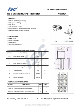 AOI296A Datasheet PDF Inchange Semiconductor