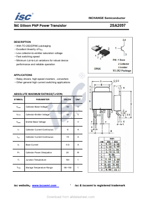 2SA2097 Datasheet PDF Inchange Semiconductor