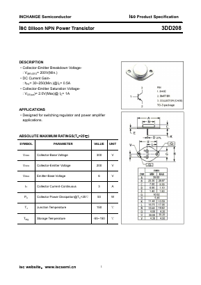 3DD208 Datasheet PDF Inchange Semiconductor