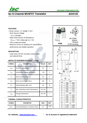 AOI4120 Datasheet PDF Inchange Semiconductor