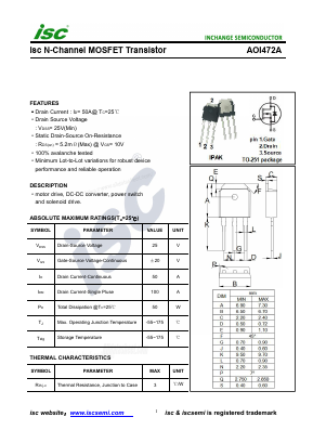 AOI472A Datasheet PDF Inchange Semiconductor