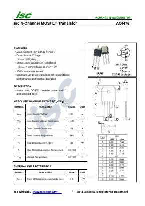 AOI476 Datasheet PDF Inchange Semiconductor
