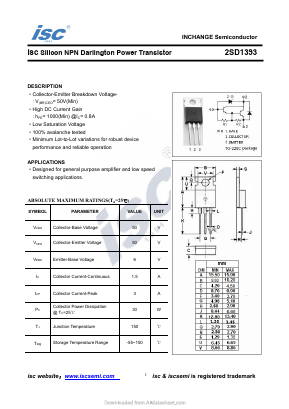 2SD1393 Datasheet PDF Inchange Semiconductor