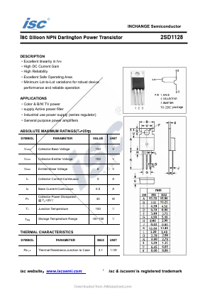 D1128 Datasheet PDF Inchange Semiconductor