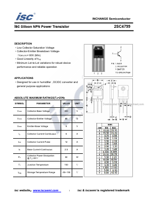 2SC4799 Datasheet PDF Inchange Semiconductor