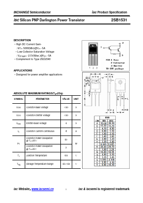 2SB1531 Datasheet PDF Inchange Semiconductor