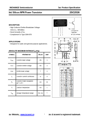 2SC2526 Datasheet PDF Inchange Semiconductor