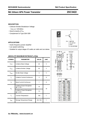 2SC3422 Datasheet PDF Inchange Semiconductor