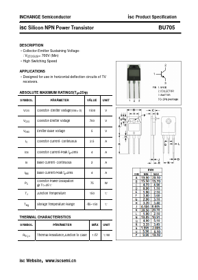 BU705 Datasheet PDF Inchange Semiconductor