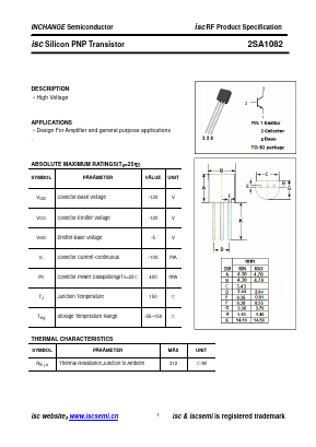 2SA1082 Datasheet PDF Inchange Semiconductor