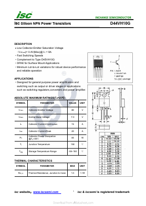 D44VH10G Datasheet PDF Inchange Semiconductor