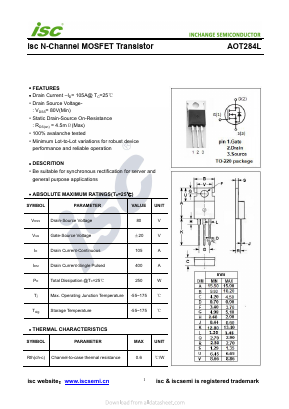 AOT284L Datasheet PDF Inchange Semiconductor
