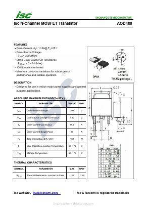 AOD468 Datasheet PDF Inchange Semiconductor