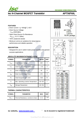 APT56F60L Datasheet PDF Inchange Semiconductor