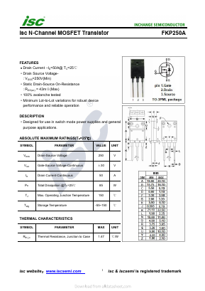 FKP250A Datasheet PDF Inchange Semiconductor