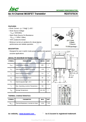 RD3T075CN Datasheet PDF Inchange Semiconductor