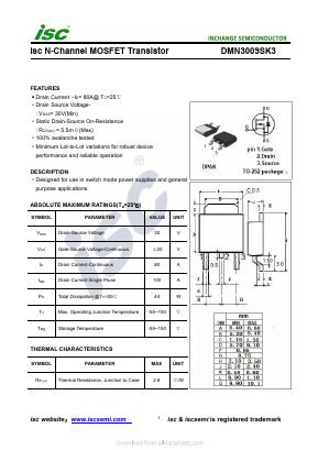 DMN3009SK3 Datasheet PDF Inchange Semiconductor