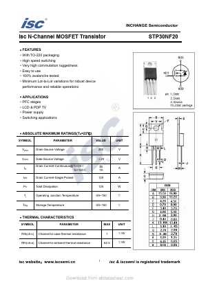 STB30NF20 Datasheet PDF Inchange Semiconductor