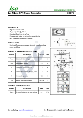 3DA76 Datasheet PDF Inchange Semiconductor