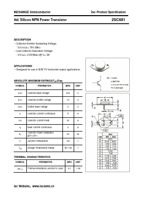 2SC681 Datasheet PDF Inchange Semiconductor